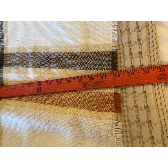 Scarf or Shawl Cream Tan & Black Neutral Colors Versatile Really Soft - Picture 4 of 6